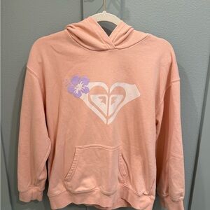 Roxy Pink Pullover Hoodie Kids with Heart Logo